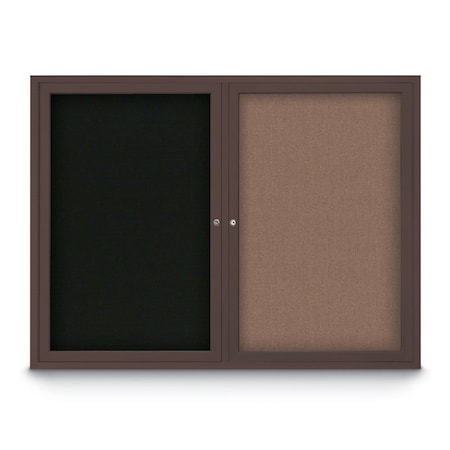 United Visual Products Corkboard, 24"x36", Deep Burgundy/Bronze UV402PLUS-BRONZE-DBURGU